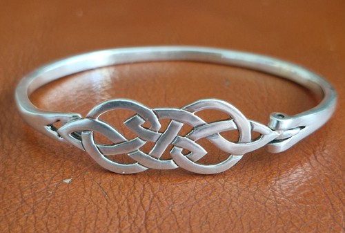 Silver askernish celtic bangle - askernish,
