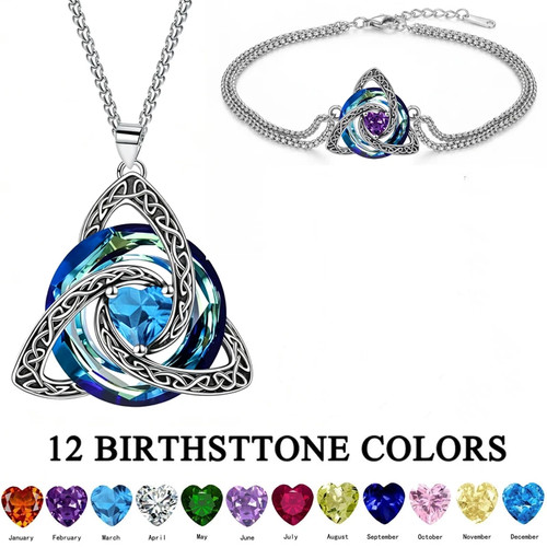 Birthstone necklace and - birthstone,