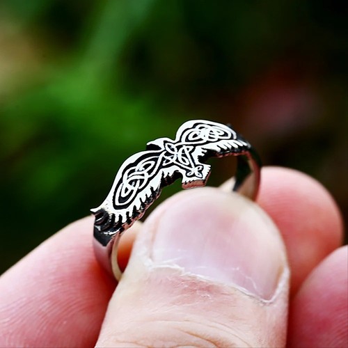 Vintage viking crow - crow, ring