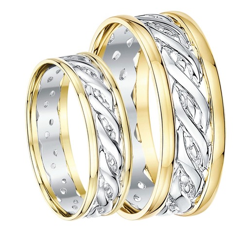 His hers 7mm 9ct gold - his, &
