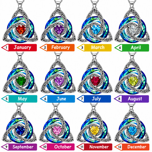 Birthstone celtic trinity knot - birthstone,