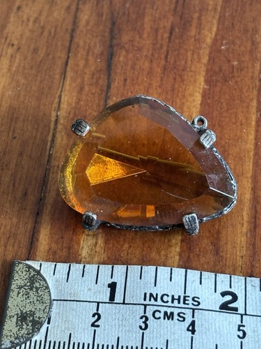 Celtic brooch amber glass - brooch,