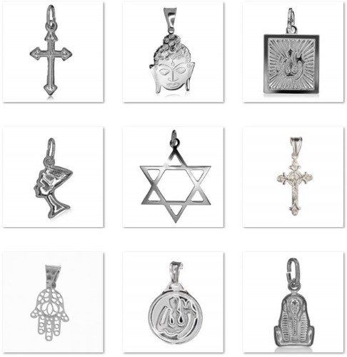 Silver pendant charm - charm, religious