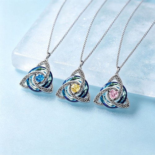 Birthstone celtic trinity knot - birthstone,