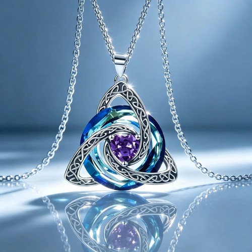 Birthstone celtic trinity knot - birthstone,