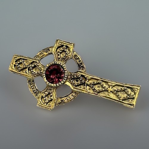 Celtic gothic cross brooch - celtic,