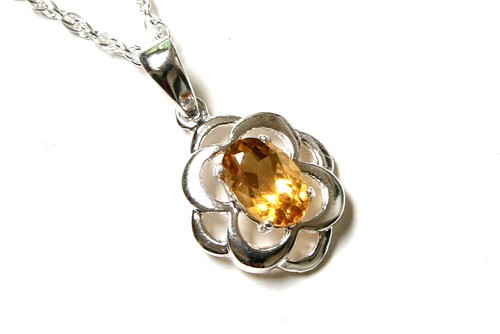 Sterling silver citrine - silver,