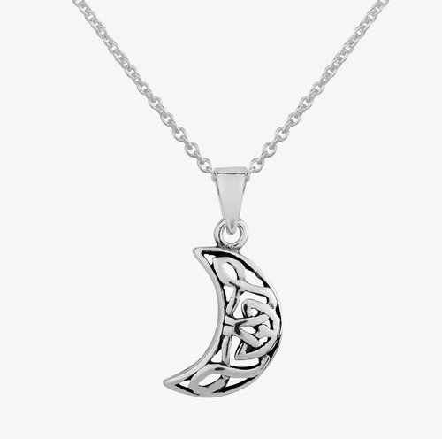 Celtic moon pendant necklace - moon,