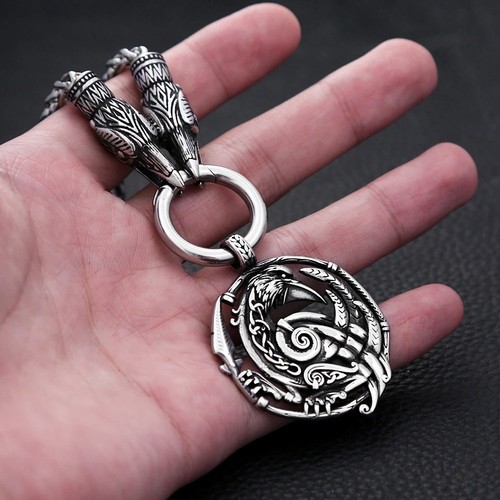Viking raven pendant - raven, necklace