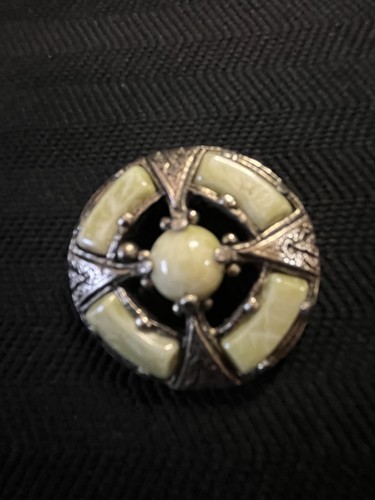 Celtic style silvertone brooch - celtic,