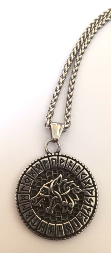 Viking wolf runes pendant - viking,