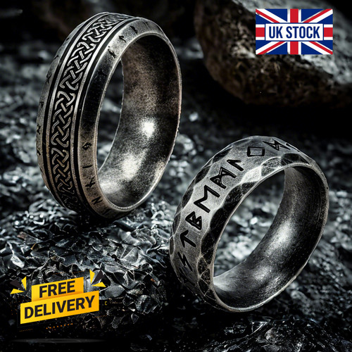 Viking runes ring mens - ring,