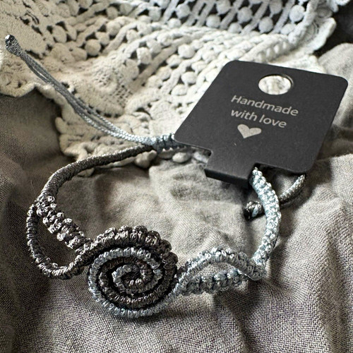Handmade grey silver macrame - handmade,