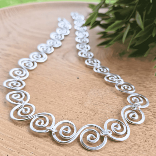 Celtic silver spiral necklace - spiral,