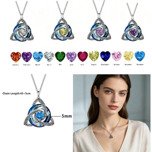 Birthstone celtic trinity knot - birthstone,