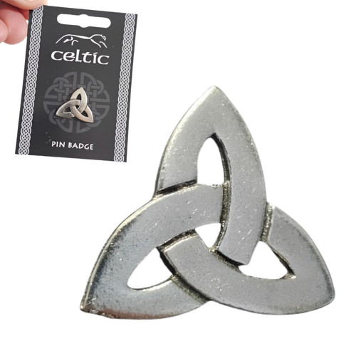 Triquetra pewter pin badge - triquetra,