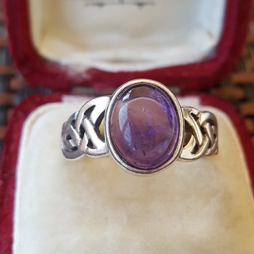 Sterling silver ring amethyst - ring,