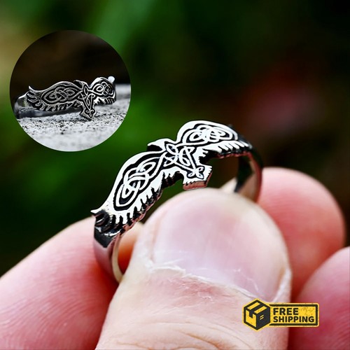 Vintage viking crow ring - viking,