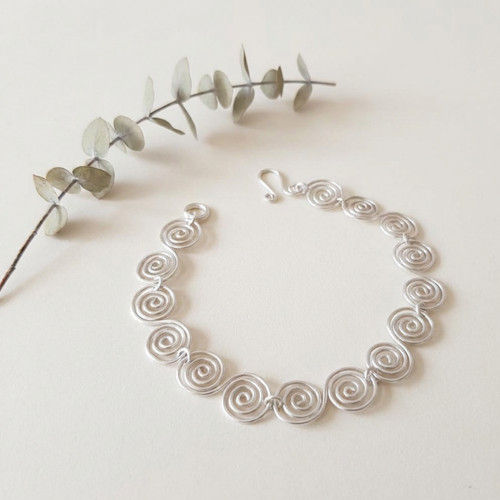Silver spiral celtic bracelets - silver,
