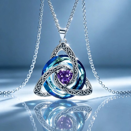 Birthstone celtic trinity knot - birthstone,